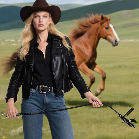 Faux Leather Black Whip Costume Whip Handmade Bullwhip, Whips for Stage Performance Racing Cosplay Costume Accessories,Whip Costume Accessory Horse Riding Crops Equestrianism in Saudi Arabia