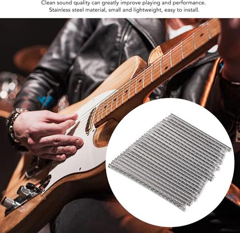 Stainless Steel Guitar Fret Wire, Durable Premium Fretwire for Electric Acoustic Bass Guitar, 24Pcs Replacement Frets with Easy Installation, Resistance Instrument Repair in Saudi Arabia