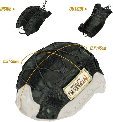 غطاء خوذة OneTigris، غطاء قماش تكتيكي للخوذة السريعة بمقاس L أو M/L، XL أو L/XL، خوذة صدمات بمقاس XL أو L/XL - ZKB12 بدون خوذة in Kuwait