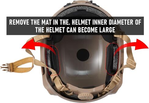 خوذة لانسر التكتيكية المتوسطة - كبيرة صناعية متينة مصنوعة من بلاستيك ABS مع مشبك نظارة للاحتفاظ بمحول السكك الحديدية الجانبية مقاس 20 مم قابل للتعديل in Kuwait