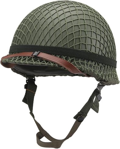 SYLPHID Outdoor Green WW2 US M1 Helmet Steel Field with Net Cover cat Eye Belt in Saudi Arabia