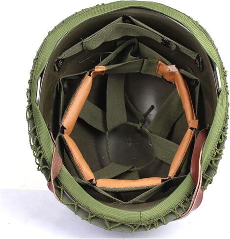 SYLPHID Outdoor Green WW2 US M1 Helmet Steel Field with Net Cover cat Eye Belt in Saudi Arabia