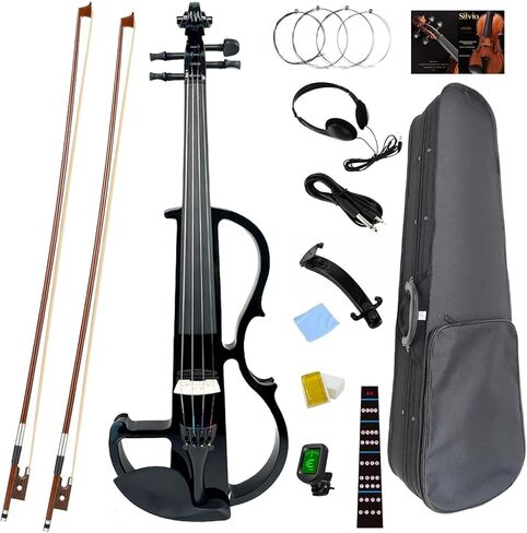 سيلفيو كمان كهربائي كامل الحجم 4/4، بيانو كهربائي صامت أسود للبالغين في سن المراهقة in Kuwait