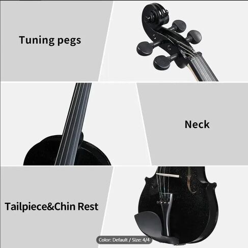 سيلفيو كمان كهربائي كامل الحجم 4/4، بيانو كهربائي صامت أسود للبالغين في سن المراهقة in Kuwait