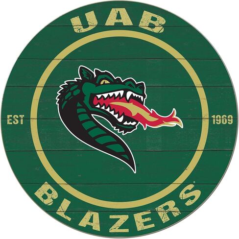 KH Sports Fan UAB Blazers علامة دائرية ملونة، 20x20 بوصة، ديكور الحلل للمسكن وغرفة النوم وكهف المروحة وغرفة المعيشة؛ أظهر روح فريقك مع هذه اللوحة الفنية الجدارية الفريدة من نوعها ألاباما برمنغهام بليزرز in Saudi Arabia