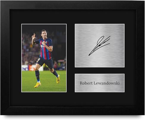 HWC Trading Robert Lewandowski Barcelona Gifts Printed Signed Autograph Picture for Soccer Fans and Supporters - US Letter Size in Saudi Arabia