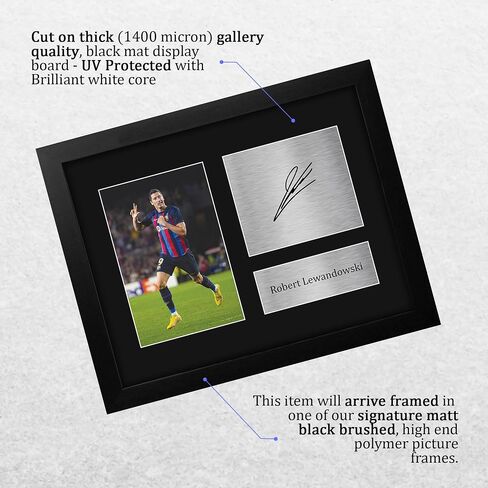 HWC Trading Robert Lewandowski Barcelona Gifts Printed Signed Autograph Picture for Soccer Fans and Supporters - US Letter Size in Saudi Arabia