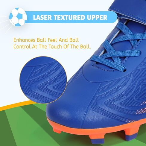 ZVC Kids Soccer Cleats Boys Girls Soccer Shoes Outdoor Firm Ground Youth Football Cleats for Little Kid/Big Kid in Kuwait