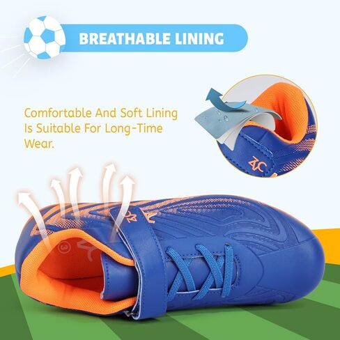 ZVC Kids Soccer Cleats Boys Girls Soccer Shoes Outdoor Firm Ground Youth Football Cleats for Little Kid/Big Kid in Kuwait