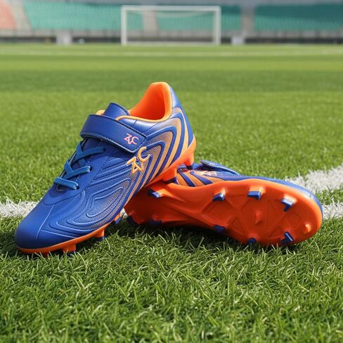 ZVC Kids Soccer Cleats Boys Girls Soccer Shoes Outdoor Firm Ground Youth Football Cleats for Little Kid/Big Kid in Kuwait