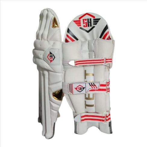 White Light Weight Cricket Batting Leg Guard Pads Handmade Set of 1 in Saudi Arabia