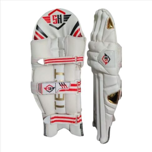White Light Weight Cricket Batting Leg Guard Pads Handmade Set of 1 in Saudi Arabia