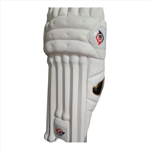 White Light Weight Cricket Batting Leg Guard Pads Handmade Set of 1 in Saudi Arabia