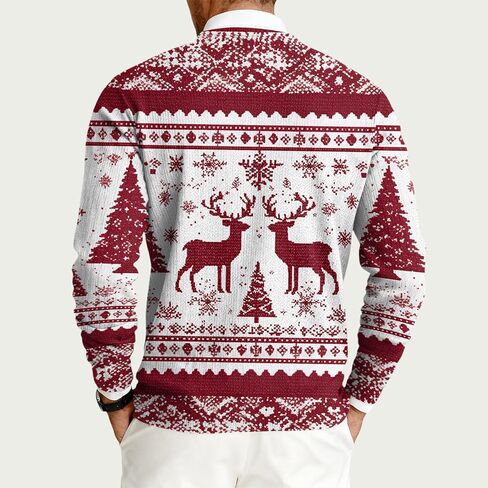 2025 Christmas Sweaters for Men Funny Graphic Holiday Outfit Ribbed Knit Crewneck Shirts Trendy Winter Pullover in Saudi Arabia
