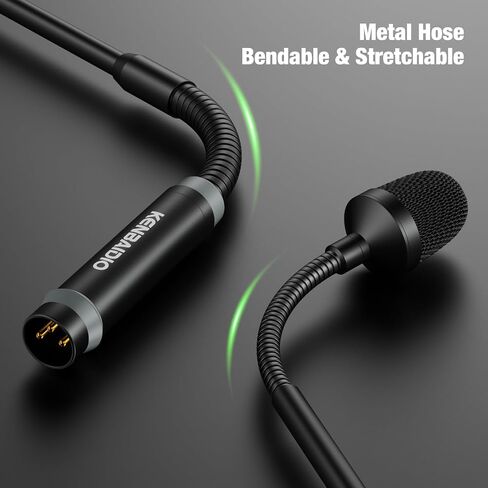 ميكروفون DJ Mic مقاس 17 بوصة مرن معقوفة، ميكروفون بوب باركر سلكي ديناميكي XLR احترافي لمؤتمرات الفيديو، المنصة، الغناء، خلاط كاريوكي DJ قرص مخصص يصرخ شريط KTV، معدني in Kuwait