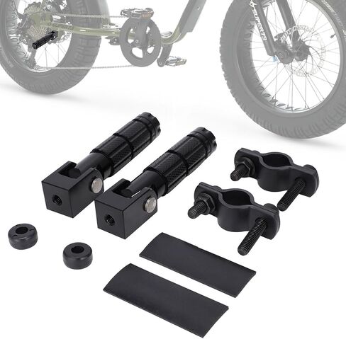 Electric Bike Foot Pegs Passenger Foldable Front/Rear Footpegs Rest Pedal with Mount Bracket CNC Compatible Fit for Ridstar Q20 E Bike Dirt Bike Black in Saudi Arabia