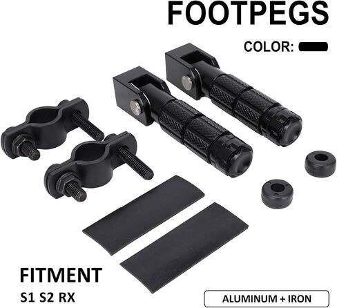 Electric Bike Foot Pegs Passenger Foldable Front/Rear Footpegs Rest Pedal with Mount Bracket CNC Compatible Fit for Ridstar Q20 E Bike Dirt Bike Black in Saudi Arabia