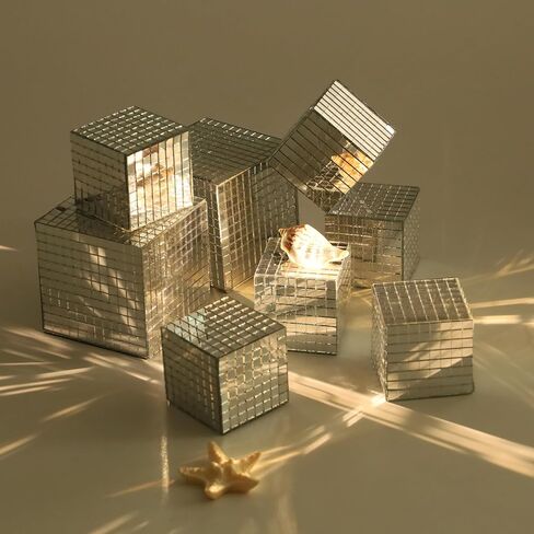 8 قطع مرآة ديسكو عاكسة مكعب ديكورات مسرح الحفلات روز جولد فسيفساء تعكس الدعائم الخفيفة 60 ثانية 70 ثانية الحلي الزفاف عيد الميلاد عطلة مكتب المنزل الملحقات in Kuwait