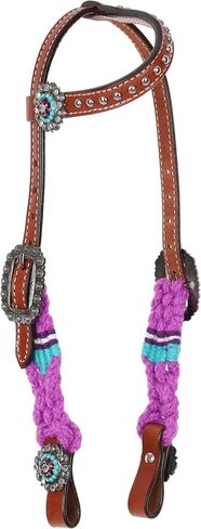 Showman Violet Wave Mohair Single Ear Headstall & Breast Collar Set - Pony Size in Saudi Arabia