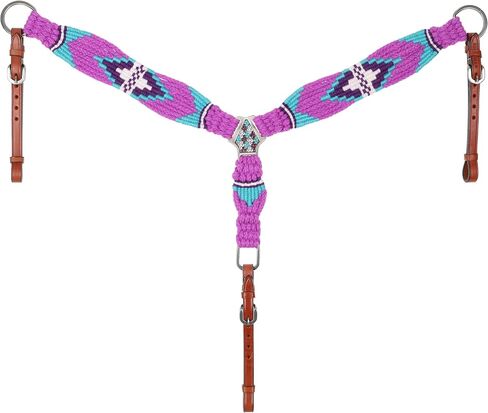 Showman Violet Wave Mohair Single Ear Headstall & Breast Collar Set - Pony Size in Saudi Arabia