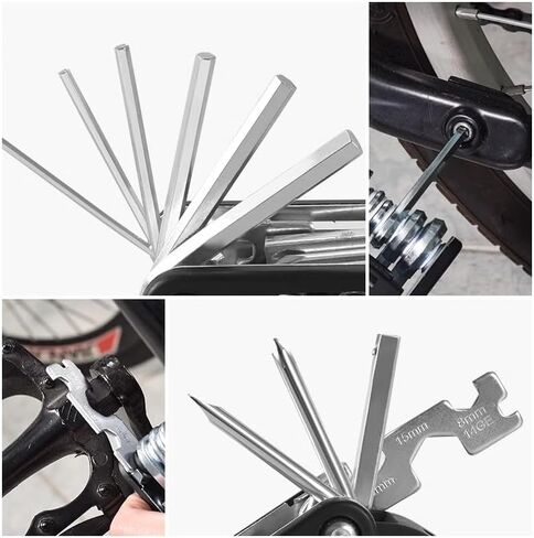 Bike Tool Kit, 16 in 1 Bicycle Biking Gear Allen Wrenches Sets for Road Mountain MTB, Portable Bikes Repair Tool Kit, Bike Accessories, Black in Saudi Arabia