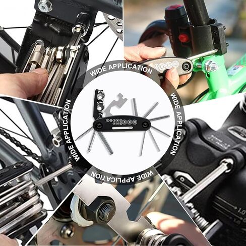 Bike Tool Kit, 16 in 1 Bicycle Biking Gear Allen Wrenches Sets for Road Mountain MTB, Portable Bikes Repair Tool Kit, Bike Accessories, Black in Saudi Arabia