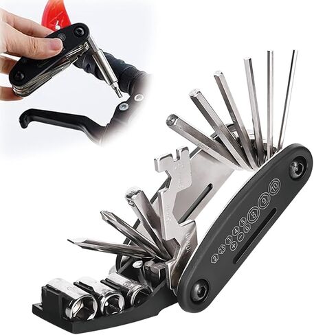 16-in-1 Bike Repair Kit Bikes Multitool Set with Wrench Screwdriver for Camping Travel, Maintenance Essentials Safety Kit, Protable Multi Function Accessories for Bicycle Mountain Road Bikes in Saudi Arabia