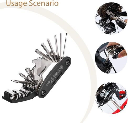 16-in-1 Bike Repair Kit Bikes Multitool Set with Wrench Screwdriver for Camping Travel, Maintenance Essentials Safety Kit, Protable Multi Function Accessories for Bicycle Mountain Road Bikes in Saudi Arabia