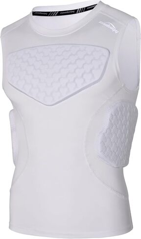 COOLOMG الشباب مبطن قميص لكرة القدم الصدر الضلع حامي 4-وسادة ضغط قميص الرجبي لاكروس حماية الظهر in Kuwait