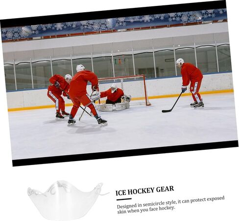 ibasenice Ice Hockey Helmet Neck Guard Senior Goalie Protection Gear Hockey Visor Semicircle Face Guard in Saudi Arabia