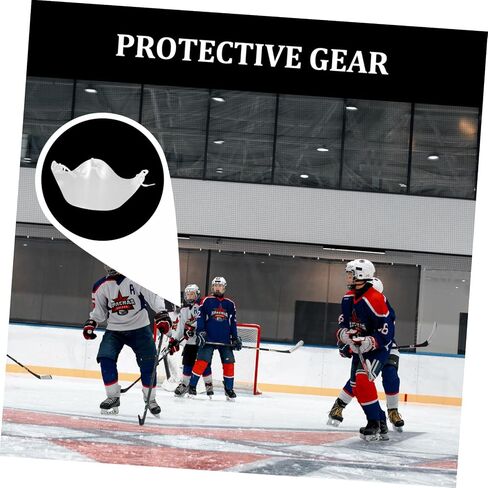 ibasenice Ice Hockey Helmet Neck Guard Senior Goalie Protection Gear Hockey Visor Semicircle Face Guard in Saudi Arabia