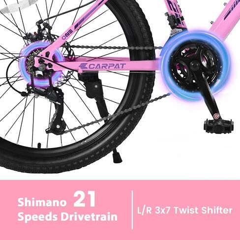 دراجة جبلية 24/26 بوصة للنساء والفتيات، دراجة جبلية 21 سرعة مع قرص/فرامل على شكل حرف V ونظام تعليق شوكة أمامي، إطار من الصلب الكربوني دراجة MTB in Kuwait