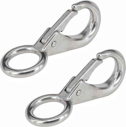 Stainless Steel 316 Spring Snap Hook – Fixed Eye Clip for Boat, Flag Pole, Keychain, Car Keys | Rustproof Snap Shackle with High-Strength Locking Mechanism | Quality Snap Clip Leash Hook in Saudi Arabia