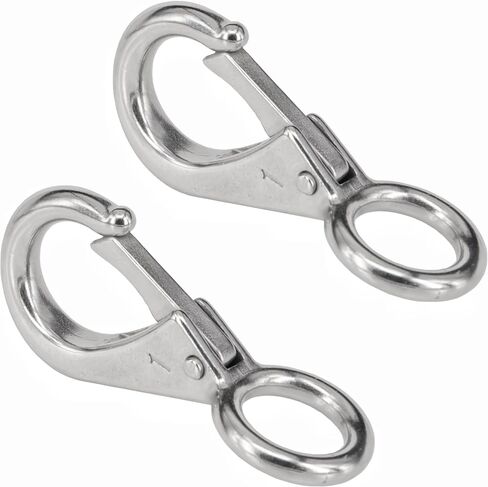 Stainless Steel 316 Spring Snap Hook – Fixed Eye Clip for Boat, Flag Pole, Keychain, Car Keys | Rustproof Snap Shackle with High-Strength Locking Mechanism | Quality Snap Clip Leash Hook in Saudi Arabia