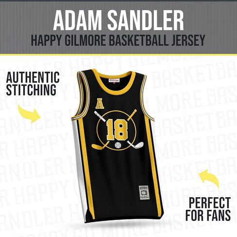 Happy Gilmore #18 Jersey Boston Adam Sandler 1996 Movie Basketball Stitched S-5XL, 90S Hip Hop Clothing for Party in Kuwait