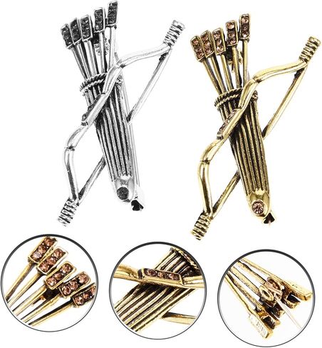 GALPADA 2PCS خمر القوس والسهم بروش دبابيس معدنية التلبيب دبابيس للرجال بدلة أنيقة الملحقات العتيقة النهاية للارتداء الرسمي والأسلوب اليومي in Saudi Arabia