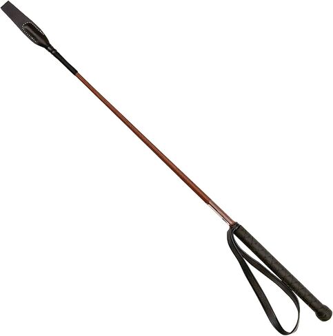 Jeffers Equine Horse Riding Crop for Equestrian Training – Durable Fiberglass Shaft with Leather Slapper & Rubber Grip – Riding Aid for English, Western, Dressage, & Show Riders - Brown 24½" in Saudi Arabia