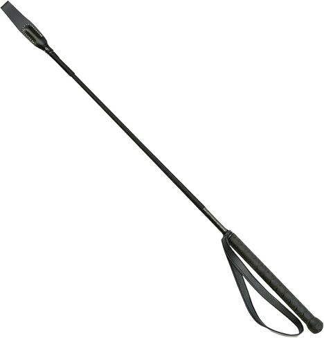Jeffers Equine Horse Riding Crop for Equestrian Training – Durable Fiberglass Shaft with Leather Slapper & Rubber Grip – Riding Aid for English, Western, Dressage, & Show Riders - Brown 24½" in Kuwait