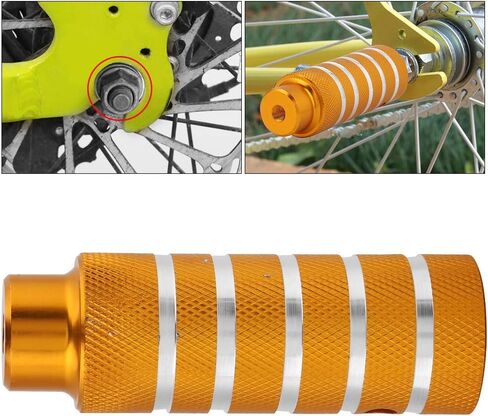 2Pcs Pegs, Metal Heavy Duty Foot Stand Pegs Rear Stunt Pegs Footrest (Gold) in Saudi Arabia