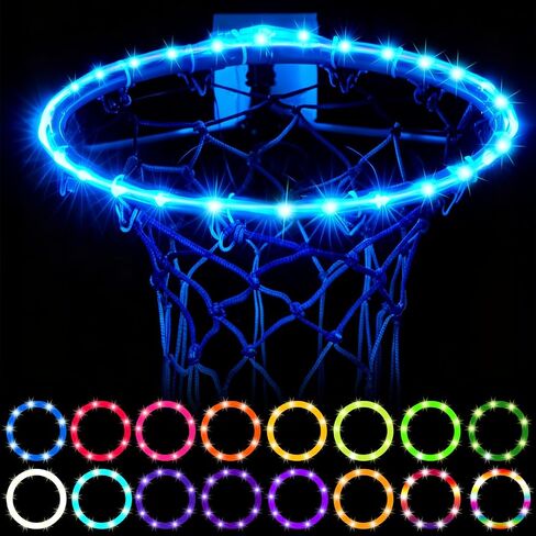 Basketball Hoop Lights Outdoor,Basketball Accessories for Boys,16 Color Led Basketball Hoop,Led Basketball Hoop,Gifts for Basketball Lovers,Remote Control,Waterproof, Super Bright in Saudi Arabia