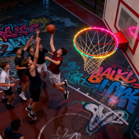 Basketball Hoop Lights Outdoor,Basketball Accessories for Boys,16 Color Led Basketball Hoop,Led Basketball Hoop,Gifts for Basketball Lovers,Remote Control,Waterproof, Super Bright in Saudi Arabia