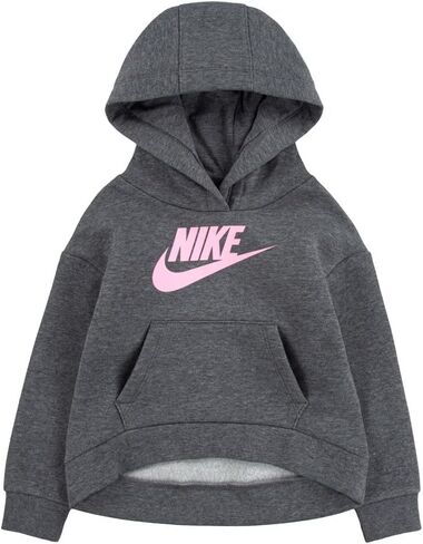 Nike Girl's Club Fleece Hi Low Pullover (Little Kids) Carbon Heather 5 Little Kid in Saudi Arabia