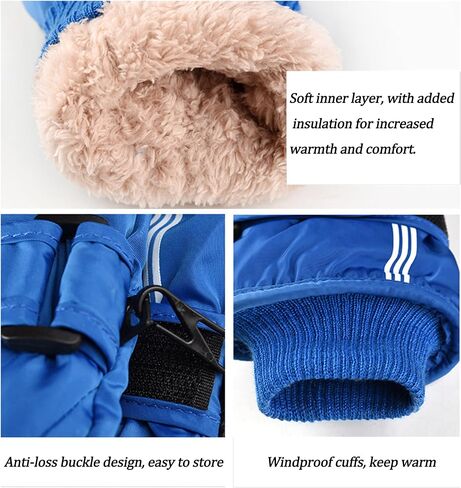 Winter-Skiing-Snowboarding-Gloves Warm Outdoor Sports Mittens for Girls Boys 5-10 Years in Kuwait