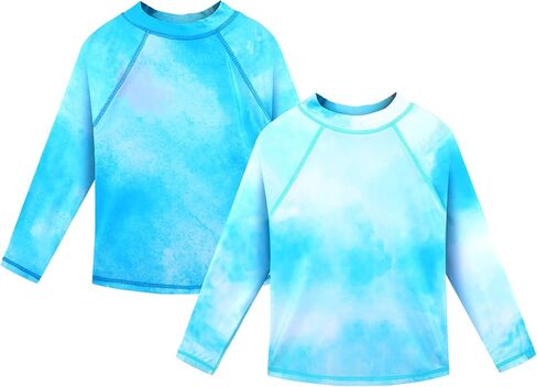 TFJH E 2 Pack Boys Girls Swim Shirt Rash Guard for Girls Long Sleeve Swim Tops UV 50+ 3-12Y in Saudi Arabia