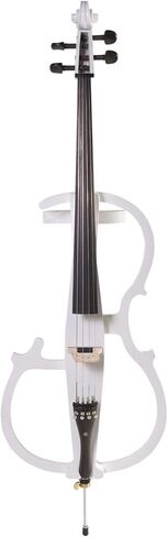 Cecilio CECO-2WH Ebony Electric Silent Pearl White Cello in Style 2, Size 4/4 (Full Size) in Saudi Arabia