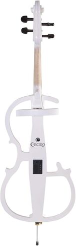 Cecilio CECO-2WH Ebony Electric Silent Pearl White Cello in Style 2, Size 4/4 (Full Size) in Saudi Arabia