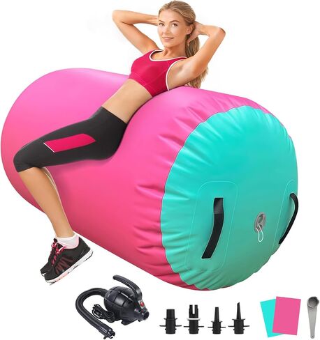 الهواء الأسطوانة الجمباز برميل نفخ تراجع الأسطوانة الهواء حصيرة المثمن حصيرة مع مضخة كهربائية للتدريب على الظهر التشجيع الاستخدام المنزلي in Kuwait