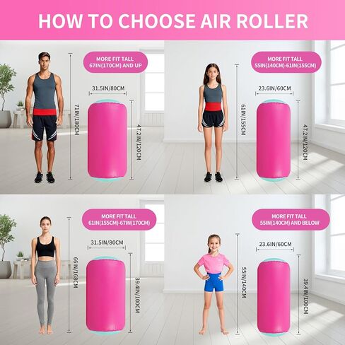 الهواء الأسطوانة الجمباز برميل نفخ تراجع الأسطوانة الهواء حصيرة المثمن حصيرة مع مضخة كهربائية للتدريب على الظهر التشجيع الاستخدام المنزلي in Kuwait