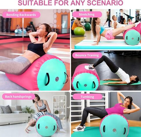 الهواء الأسطوانة الجمباز برميل نفخ تراجع الأسطوانة الهواء حصيرة المثمن حصيرة مع مضخة كهربائية للتدريب على الظهر التشجيع الاستخدام المنزلي in Kuwait