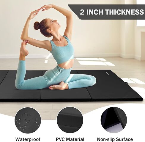 Fitvids Exercise Tumbling Gymnastics Mat, 4'x8'x2" Gym Workout Mat in Saudi Arabia